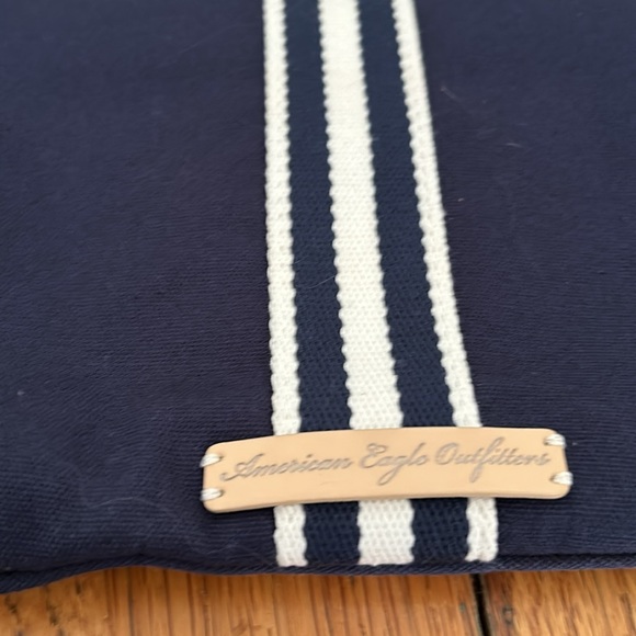 American Eagle outfitter handbag. New with tag. Blue with white stripes. - Picture 2 of 6